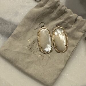 Kendra Scott Gold and White Earrings